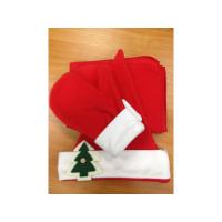 Новогодний набор «Стань Дедом Морозом»: шапка, шарф и варежки из флиса, украшение в виде елки в чехле