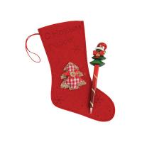 Набор «С Новым Годом!»: ручка шариковая в чехле в виде рождественского носка. В носок можно положить новогодний сюрприз и повесить на елку