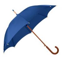 Зонт с деревянной ручкой, ярко-синий