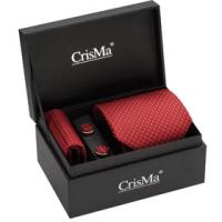 Подарочный набор: галстук, запонки, платок, красный